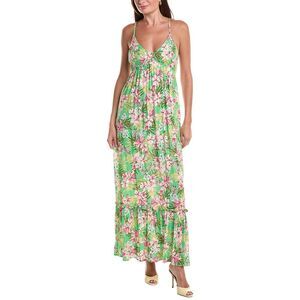 Marion Womens  Floral Maxi Dress, Green